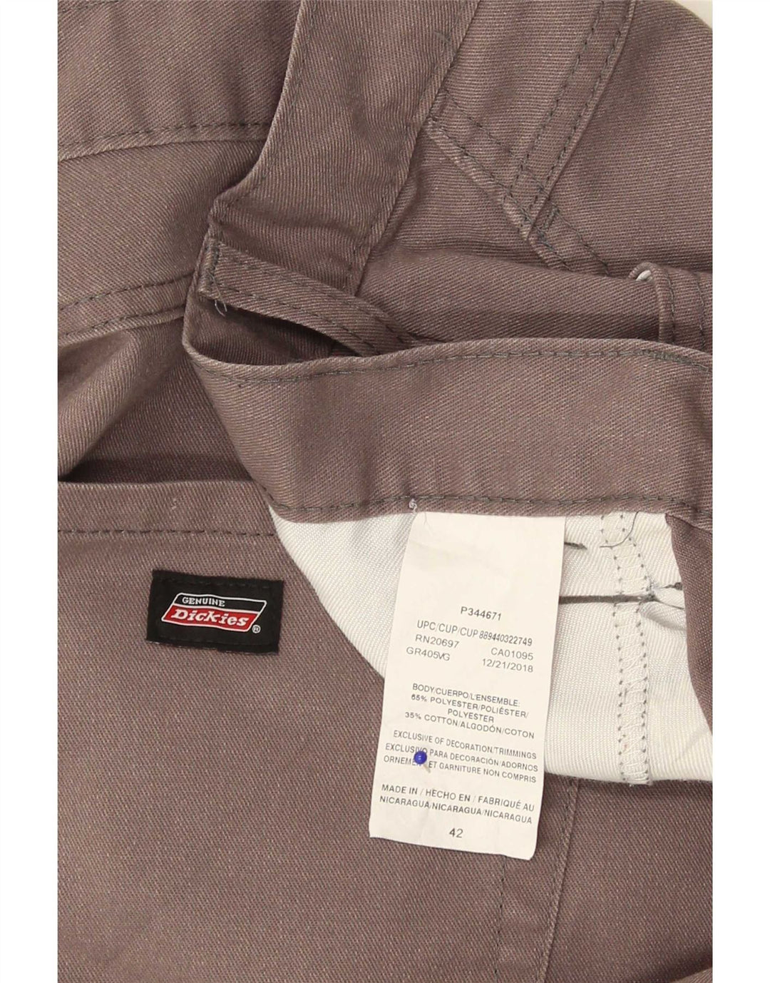 Męskie szorty Dickies W42 2XL Szary poliester z blokami kolorów