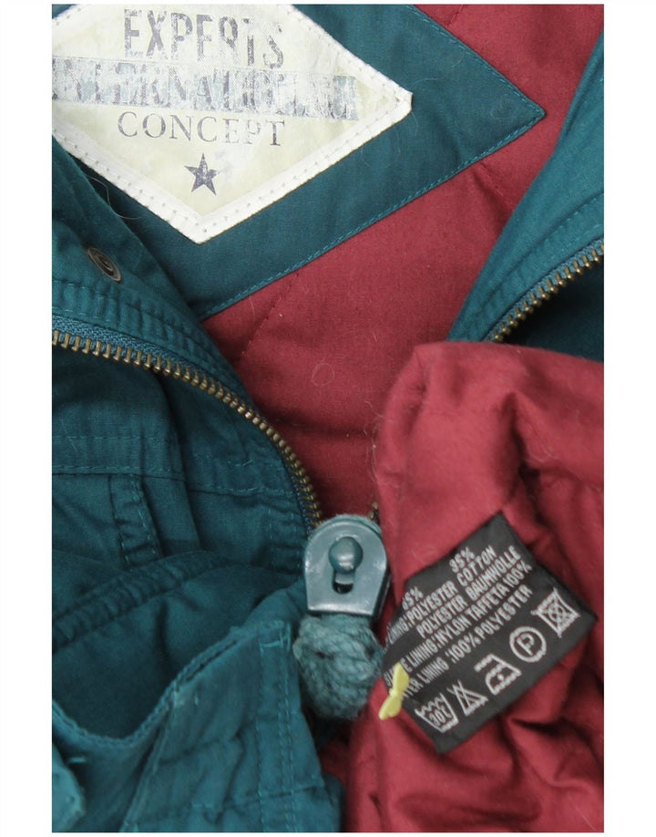 VINTAGE Mens Hooded Windbreaker Jacket UK 42 XL Green Polyester