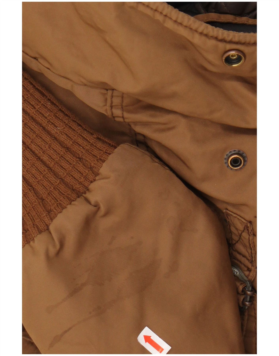 Damska kurtka wojskowa parka z kapturem KHUJO UK 14, średni brązowy poliester