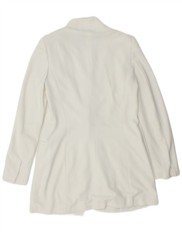 Damska marynarka o przedłużonym fasonie ZARA UK 12, średni biały poliester