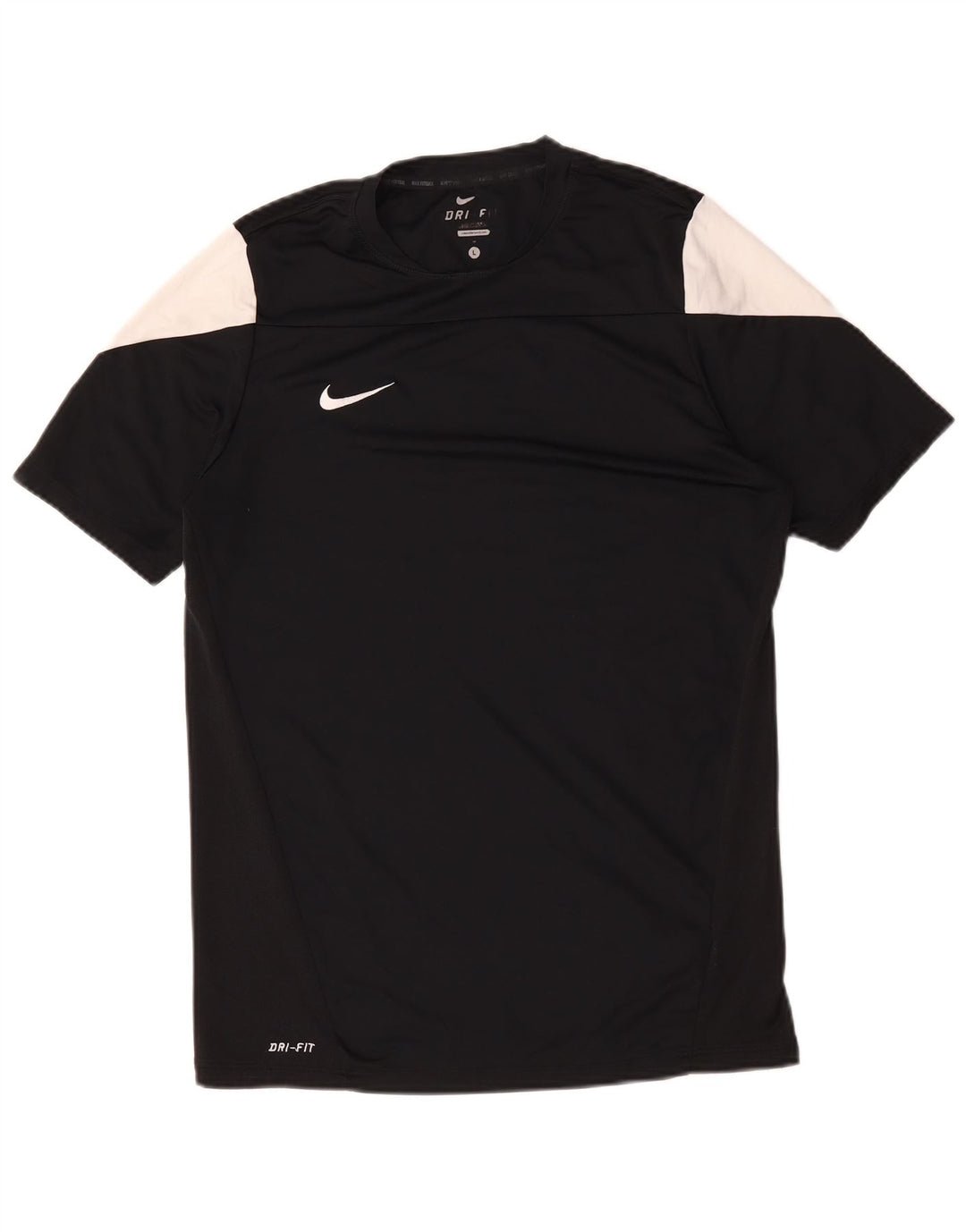 Męski T-shirt Nike Dri Fit, duży, czarny poliester z blokami kolorów