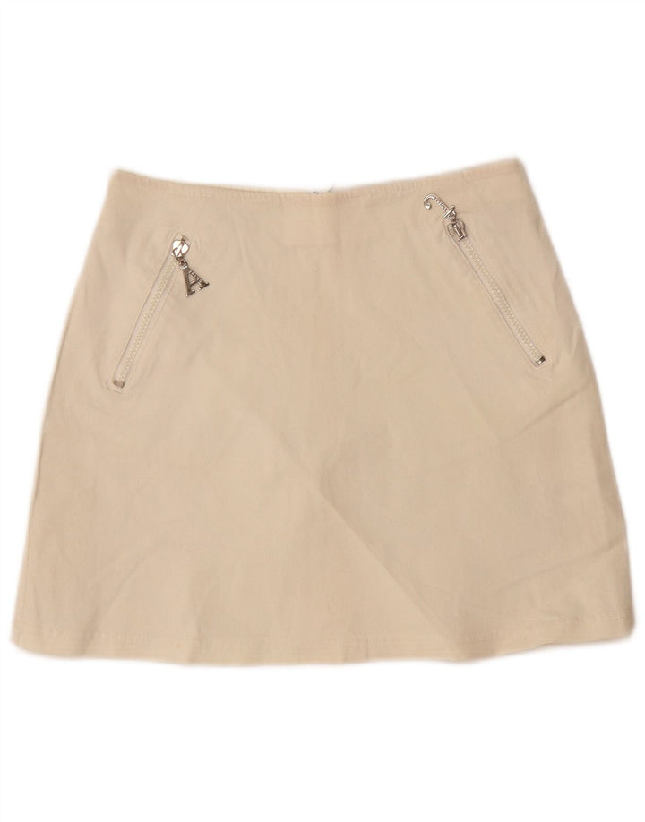 Damska spódnica mini z wysokim stanem Armani IT 40 Small W24 Biała bawełna