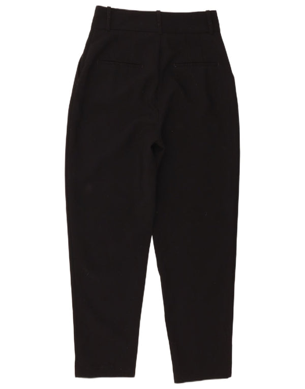 Zara Damskie zwężane spodnie chino z wysokim stanem, małe W26 L26, czarny poliester