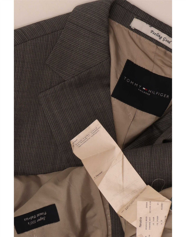 Męska marynarka zapinana na 2 guziki Tommy Hilfiger IT 54 2XL Szara dziewicza wełna