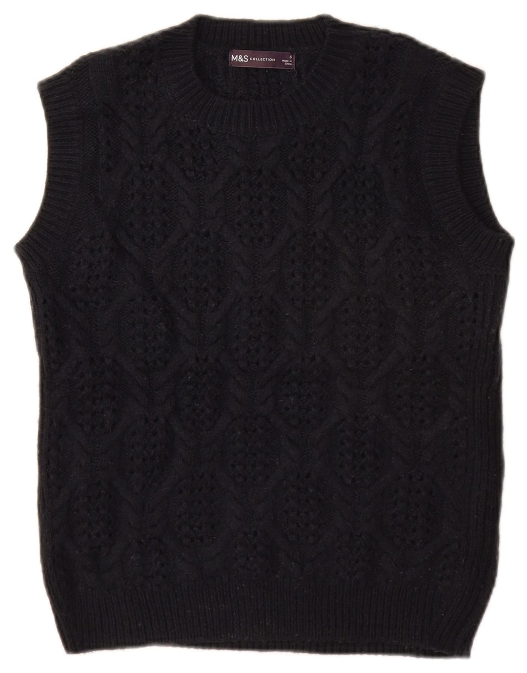 Tank top damski MARKS & SPENCER UK 10, mały, granatowy, akrylowy