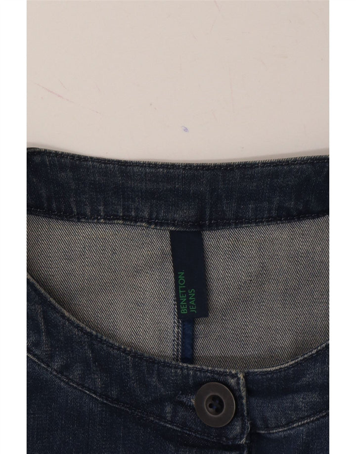 BENETTON Womens 5 Button Denim Blazer Jacket UK 14 Medium Blue Cotton Vintage Benetton and Second-Hand Benetton from Messina Hembry 