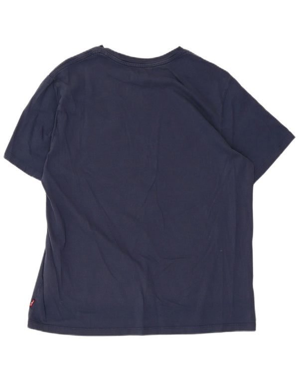 Damska koszulka z grafiką Levi's Top UK 16, duża, granatowa, bawełniana