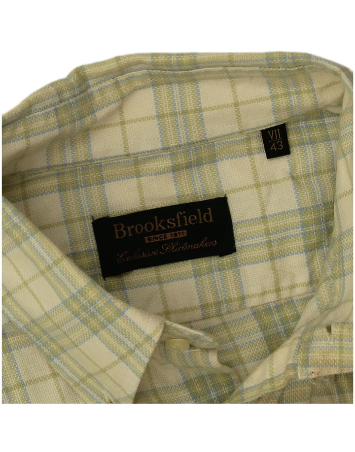 Koszula męska Brooksfield, rozmiar 43, duża, bawełniana w zieloną kratkę