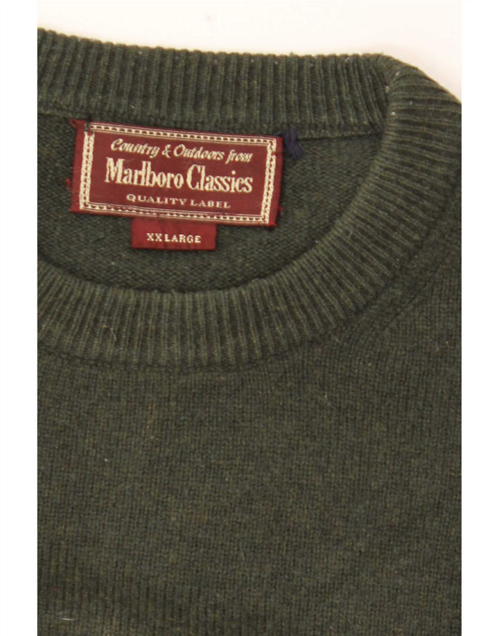 Męski sweter z okrągłym dekoltem Marlboro Classics 2XL Khaki