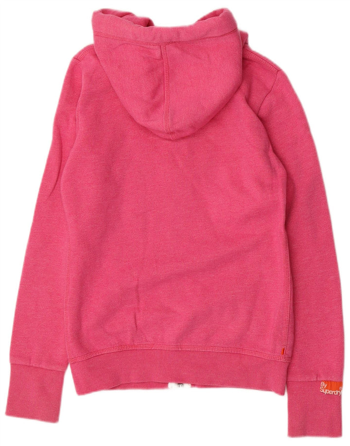 SUPERDRY Damski sweter z kapturem i zamkiem w kolorze pomarańczowym, UK 6 XS, różowy