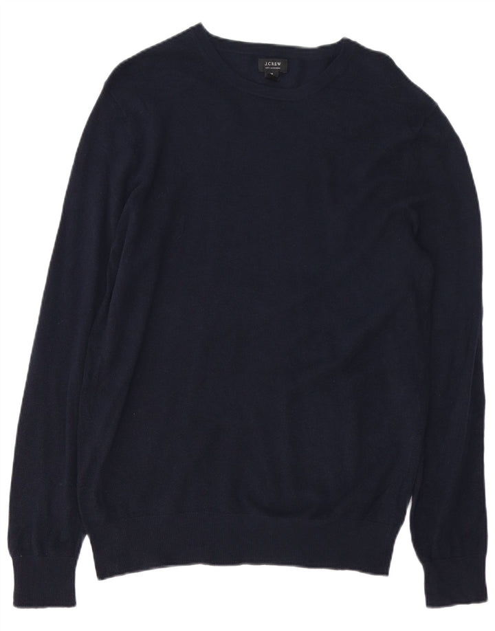 J. CREW Męski sweter z dekoltem w łódkę, średni granatowy, bawełniany
