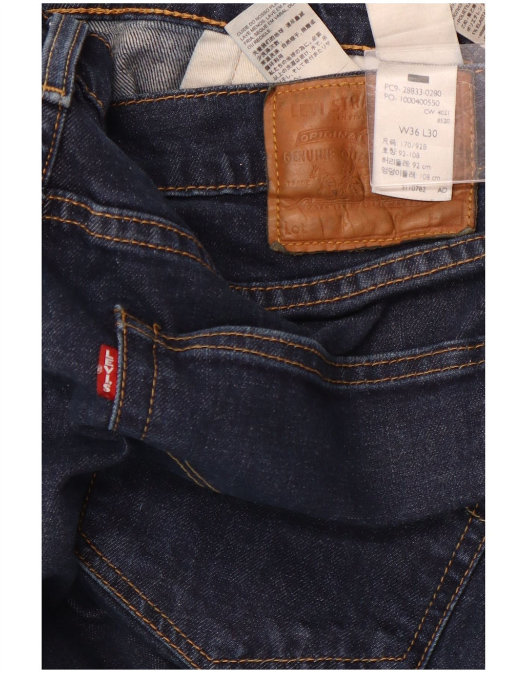 Męskie jeansy LEVI'S 512 Slim Tapered W36 L26 Granatowa bawełna