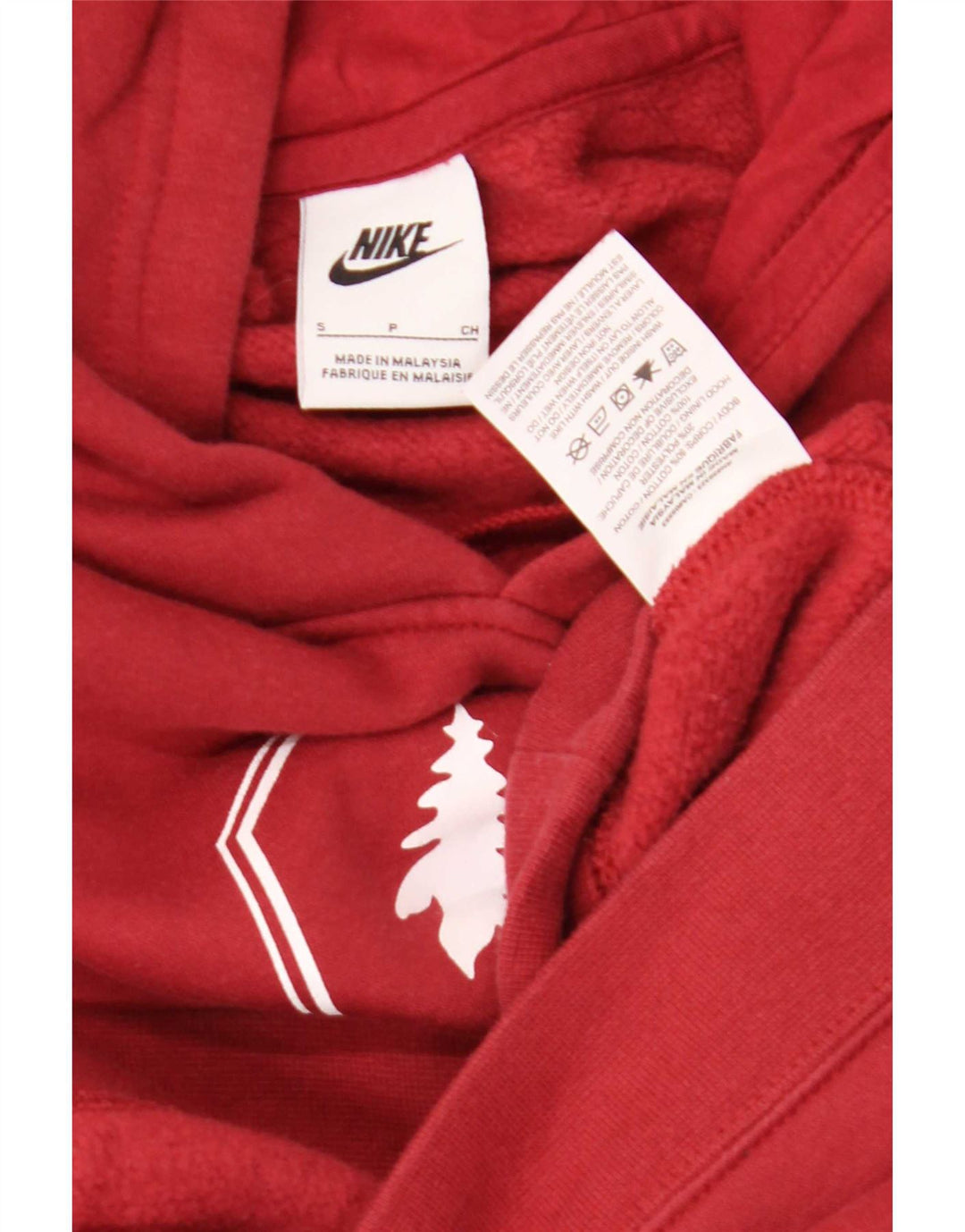Męski sweter z kapturem Nike z grafiką, mały, czerwony, bawełniany