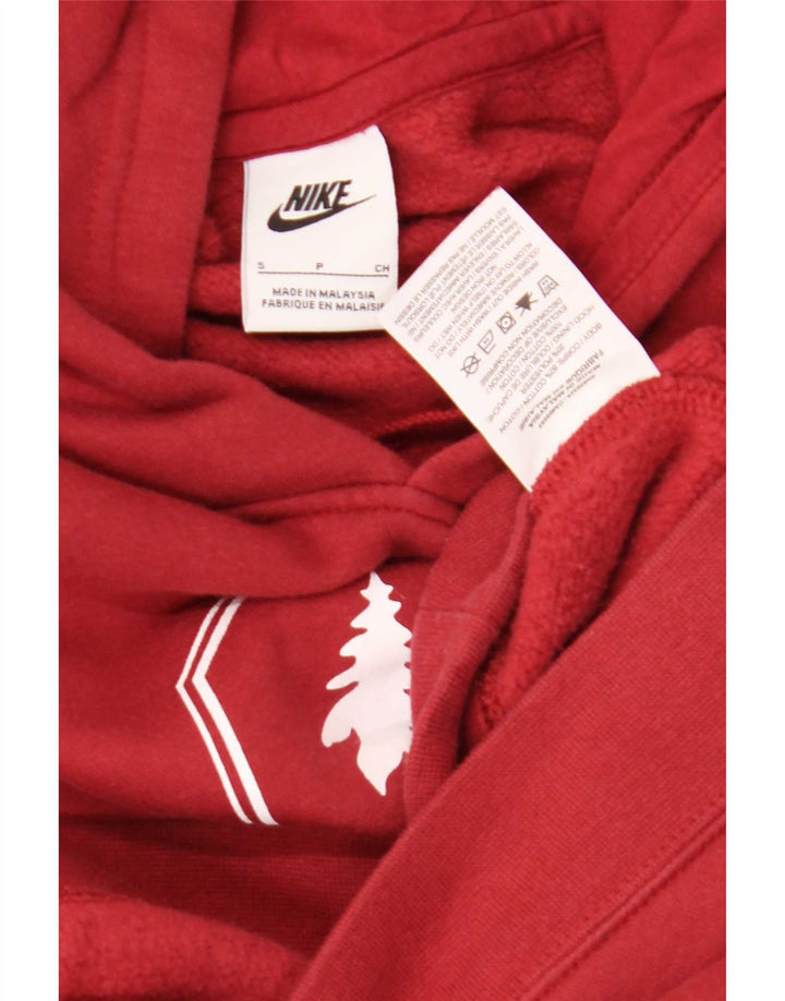 Męski sweter z kapturem Nike z grafiką, mały, czerwony, bawełniany