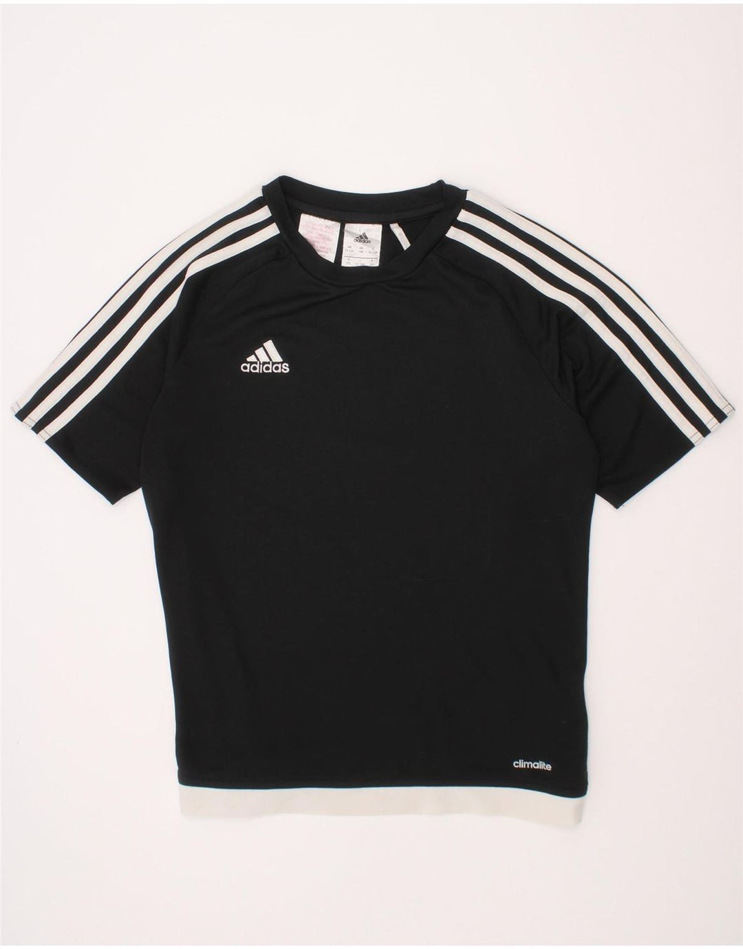 Chłopięcy t-shirt ADIDAS Climalite 11-12 lat, czarny poliester z blokami kolorów