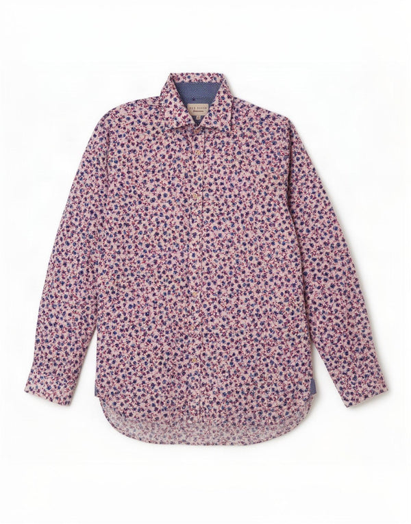 Koszula męska Ted Baker, rozmiar 17 XL, biała, bawełniana w kwiaty
