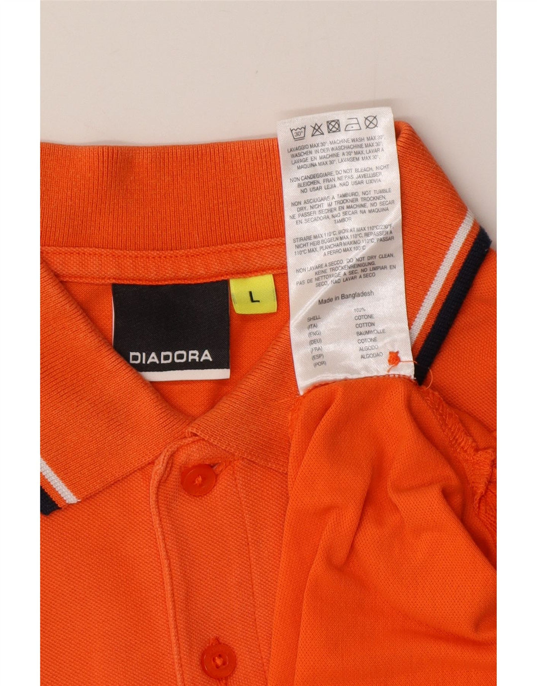 Męska koszulka polo DIADORA, duża, pomarańczowa, bawełniana