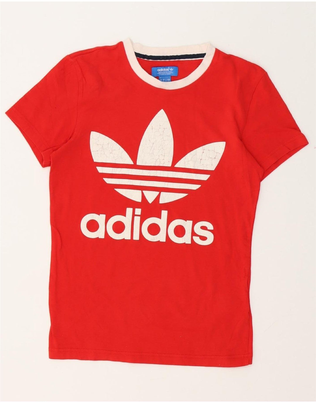 Męski T-shirt z grafiką ADIDAS, mały, czerwony, bawełniany