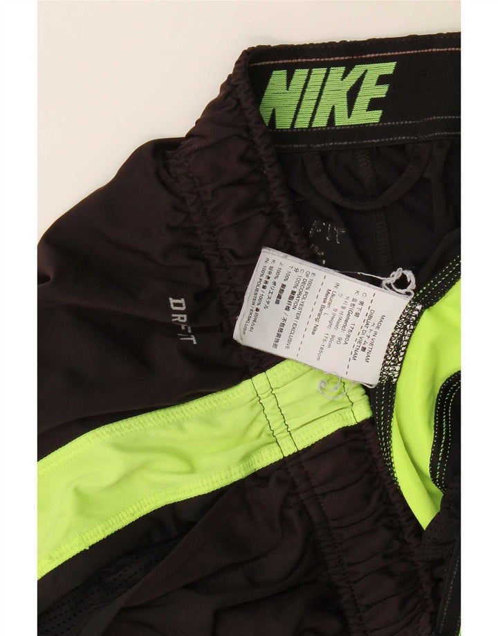 Męskie spodenki sportowe Nike Dri Fit, duży czarny poliester z blokami kolorów