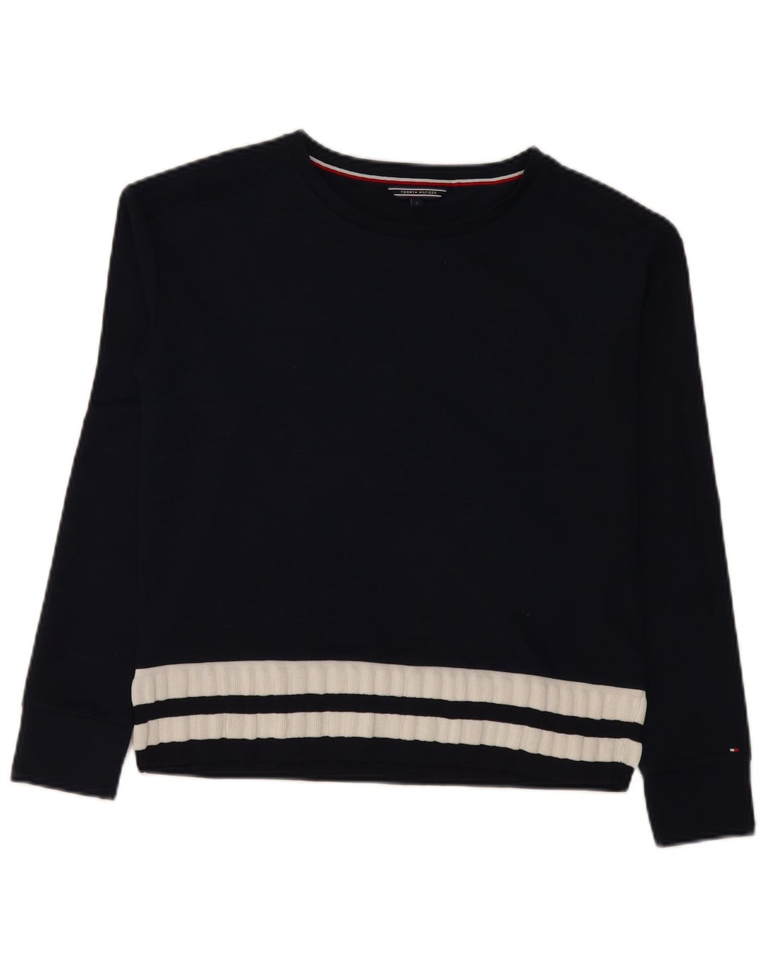 Top damski Tommy Hilfiger z długim rękawem UK 10 w małe granatowe paski