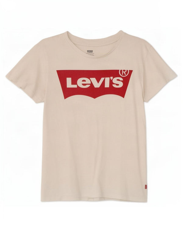 Damska koszulka z grafiką Levi's Top UK 10 Small, biała bawełna