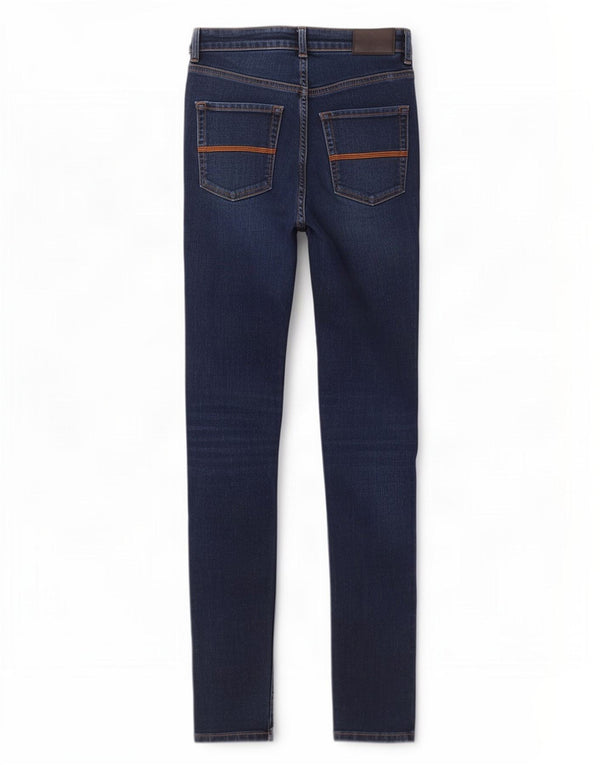 Damskie jeansy Jack Wills z wysokim stanem, bardzo obcisłe W27 L30, niebieska bawełna