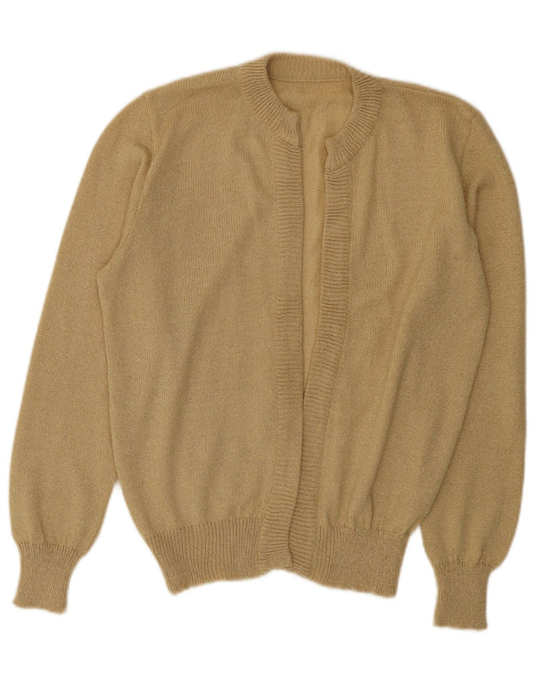 Vintage damski sweter rozpinany UK 14 średni beż