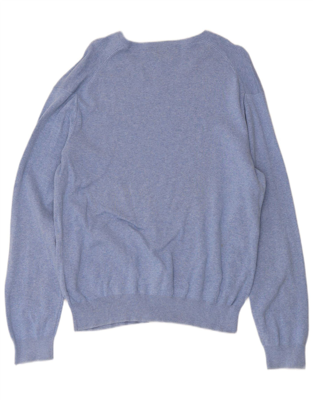 Męski sweter Polo Ralph Lauren z dekoltem w kształcie litery V, średnioniebieski