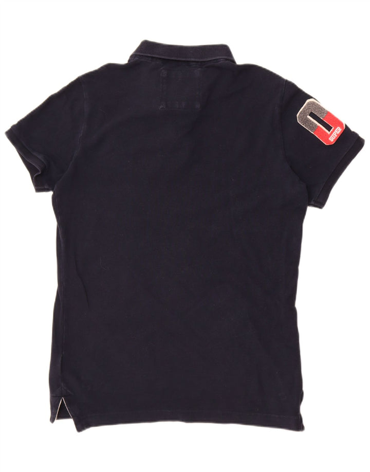 Męska koszulka polo Superdry z grafiką, mała, granatowa, bawełniana