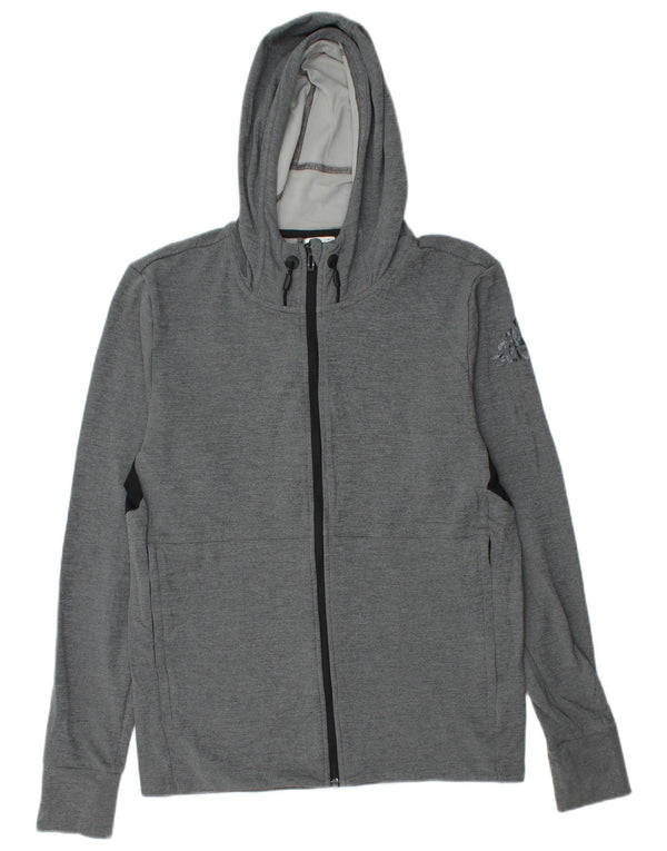 Męski sweter ADIDAS Climacool z grafiką i zamkiem błyskawicznym, mały, szary, z blokami kolorów