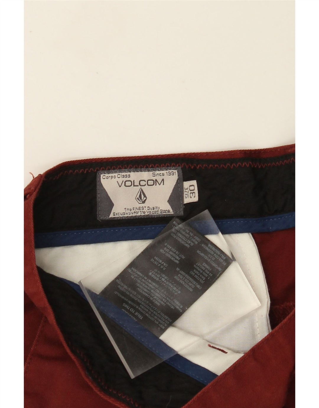 Męskie spodenki Chino VOLCOM W30 Średnio-burgundowa bawełna
