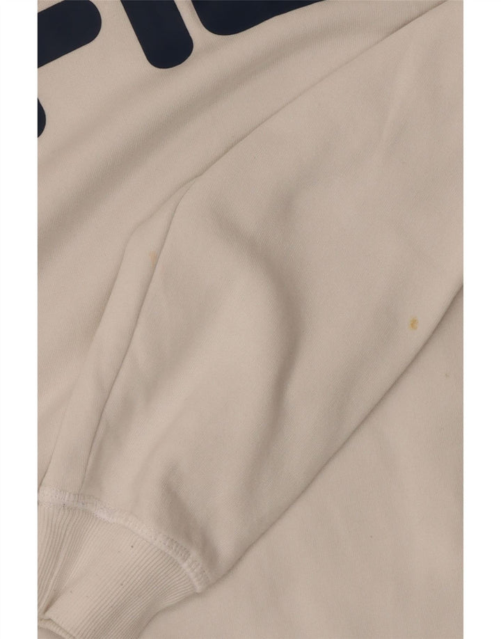 Męska bluza z grafiką FILA, sweter XS, biała bawełna