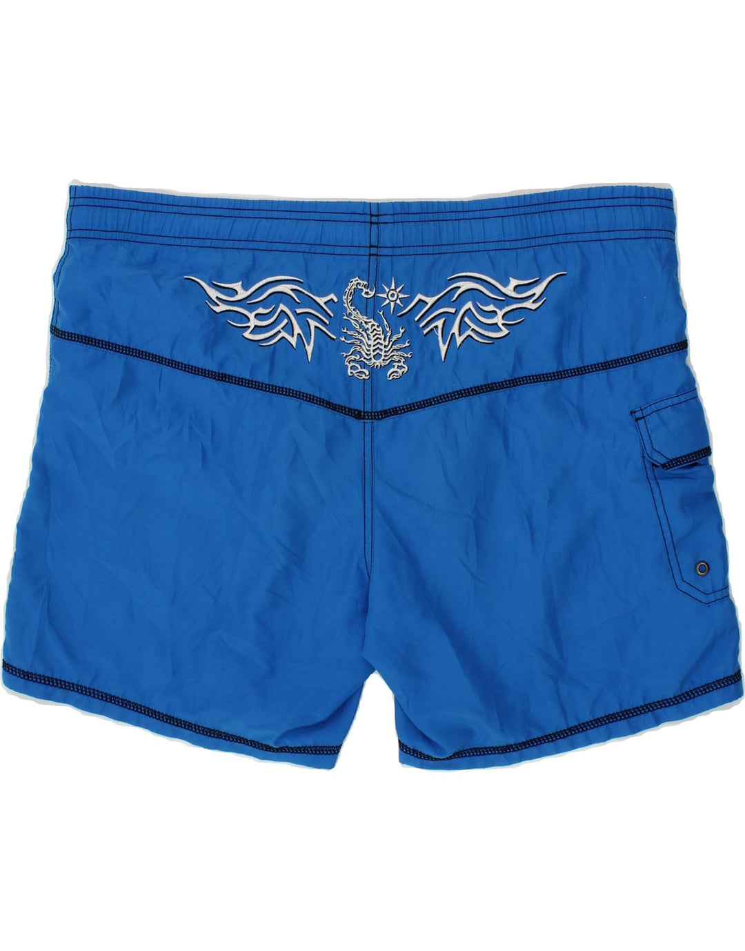 SCORPION BAY Mens Graphic Swimming Shorts XL  Blue Vintage Scorpion Bay and Second-Hand Scorpion Bay from Messina Hembry 