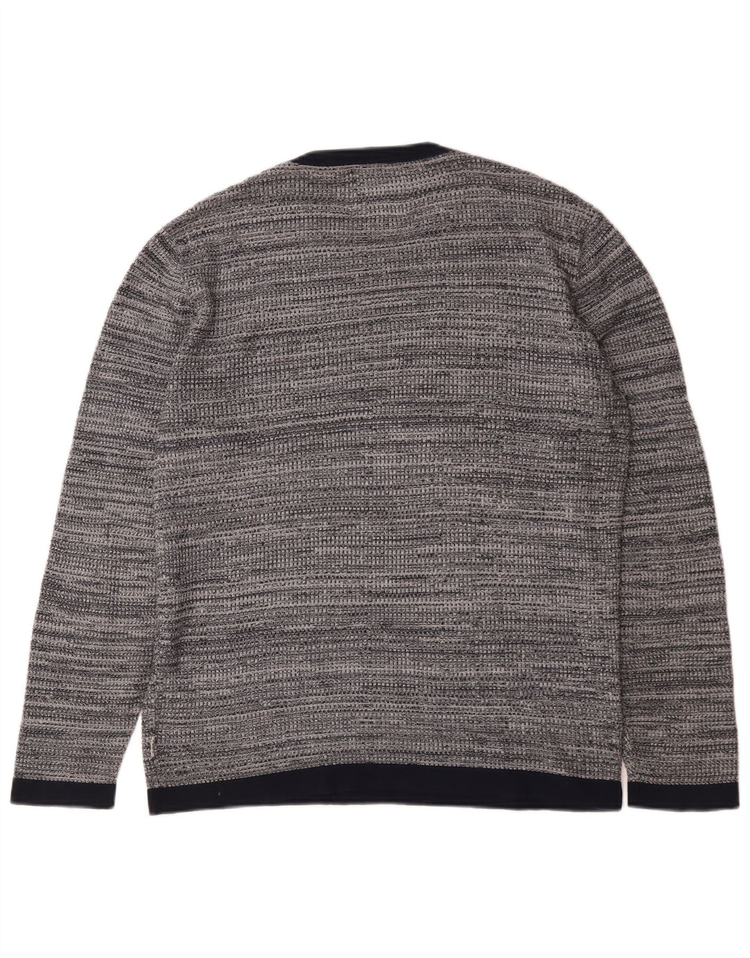 Męski sweter Jack & Jones z okrągłym dekoltem, średnioszary, bawełniany w plamki