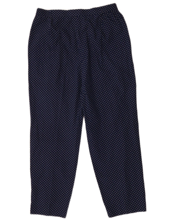 Spodnie damskie Peter Hahn Pegged Chino UK 18 XL W36 L29 Granatowe cętki
