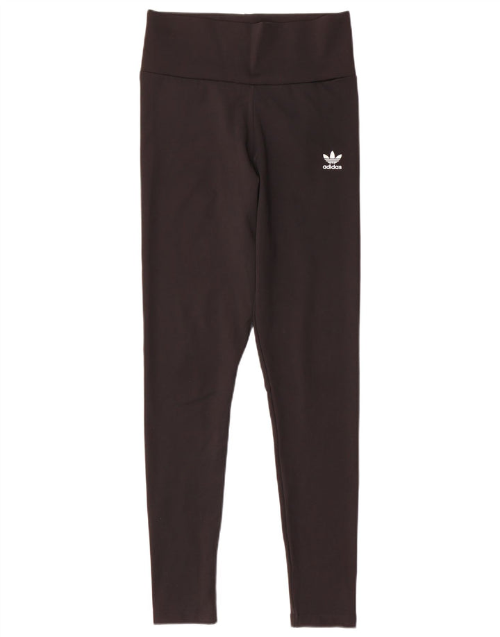 Legginsy damskie Adidas UK 10, małe, czarne, poliestrowe