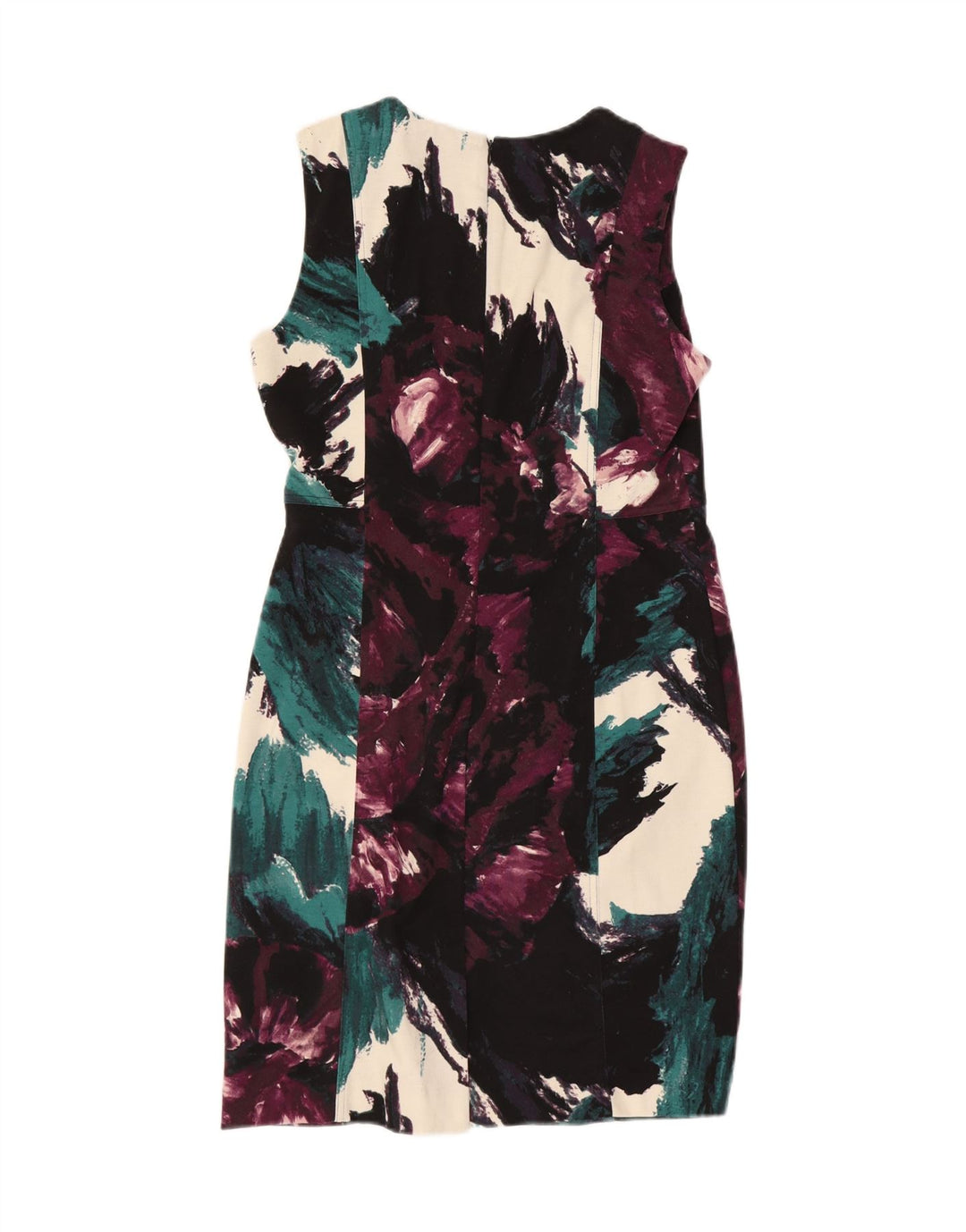 CALVIN KLEIN Womens Abstract Pattern Sheath Dress UK 12 Medium Burgundy Vintage Calvin Klein and Second-Hand Calvin Klein from Messina Hembry 