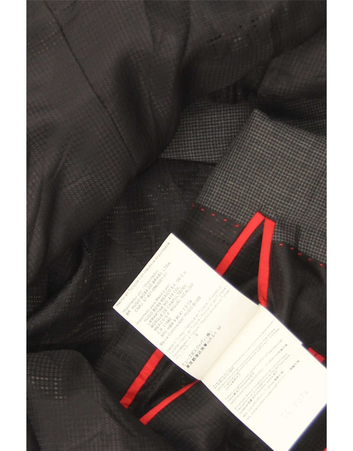 Męska marynarka zapinana na 2 guziki Hugo Boss EU 54 2XL Szara pepitka