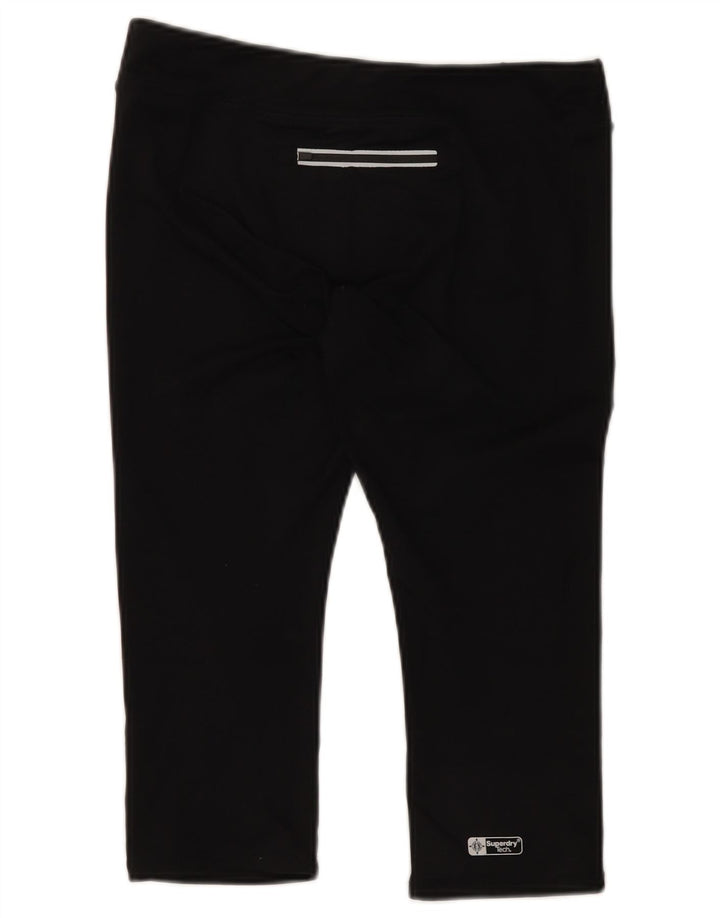 Damskie legginsy Superdry Graphic Capri UK 12, średni czarny poliester