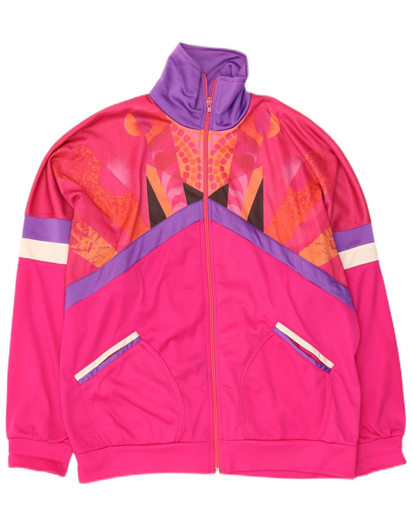 Kurtka męska dresowa w stylu vintage, UK 38, poliester w kolorze średniego różu