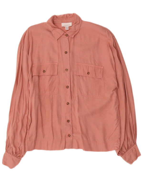 Damska koszula oversize Topshop UK 10 Small Pink Lyocell