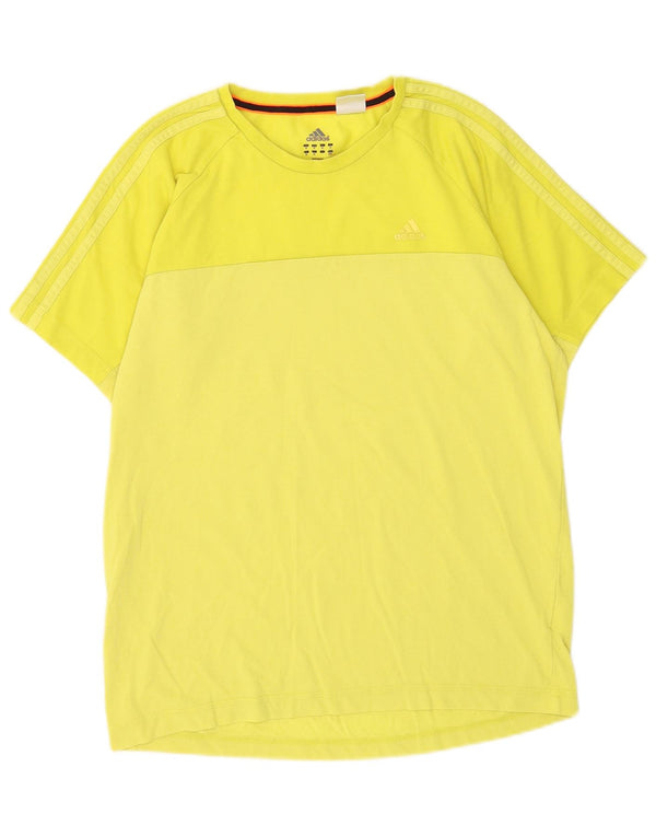 Męska koszulka Adidas Climalite Top, średnia żółta bawełna
