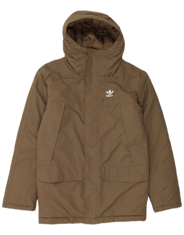 Męska wyściełana kurtka z kapturem Adidas UK 34 XS Khaki Nylon