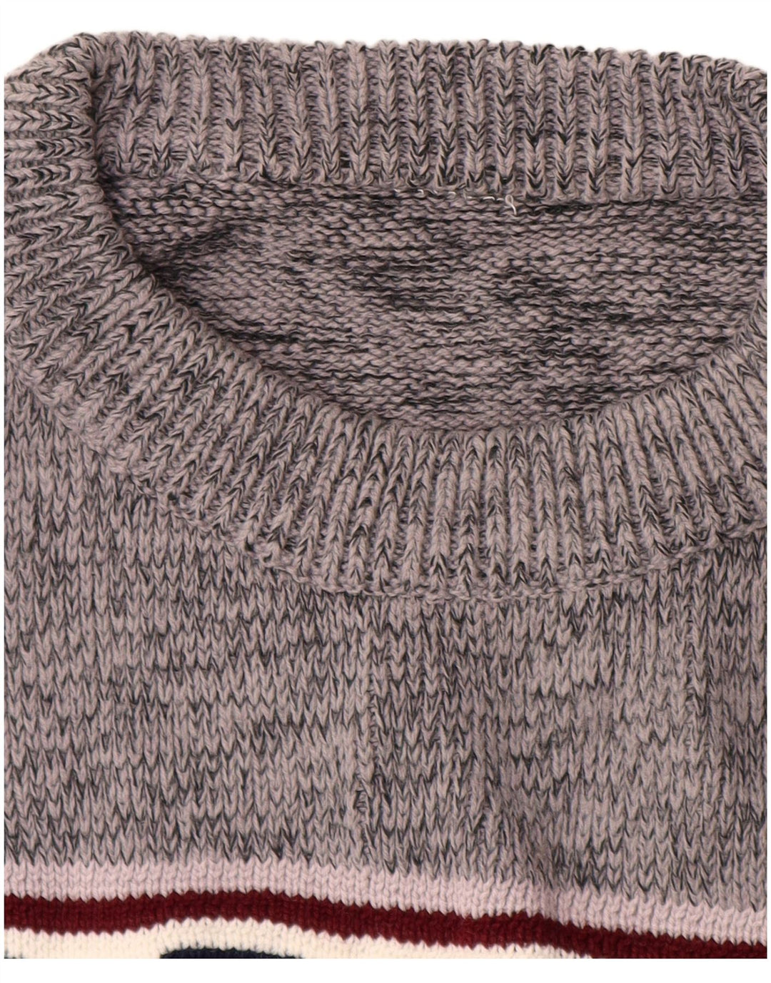 Męski sweter z okrągłym dekoltem w stylu VINTAGE, duży, szary, geometryczny