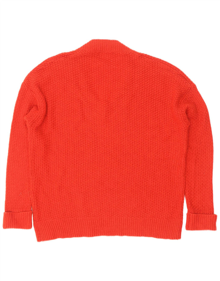 Sweter damski Zara Oversize z dekoltem w kształcie litery V, UK 10, mały, czerwony
