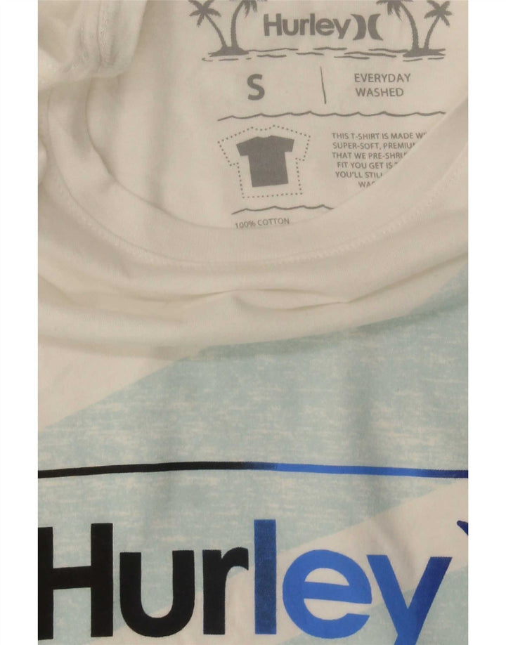 Męski T-shirt z grafiką Hurley, mały, biały, bawełniany