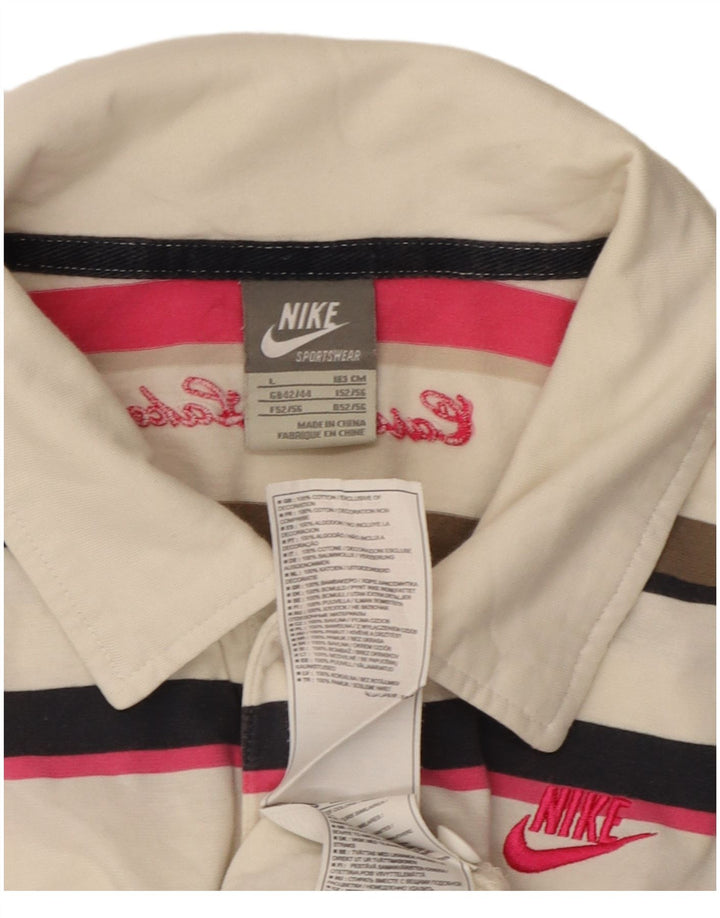 Męska koszulka polo NIKE UK 42/44, duża, bawełniana w kolorowe paski