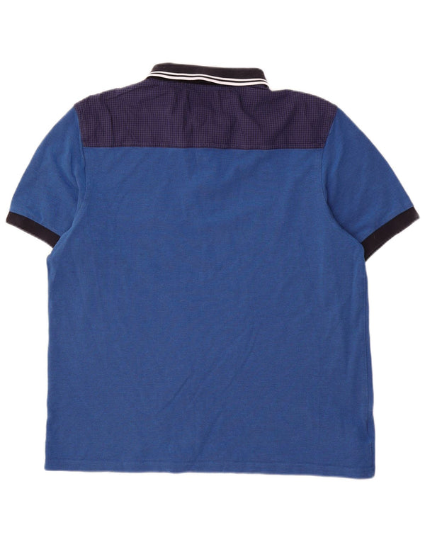 Męska koszulka polo Fred Perry Slim Fit XL, niebieska, bawełniana w bloki kolorów