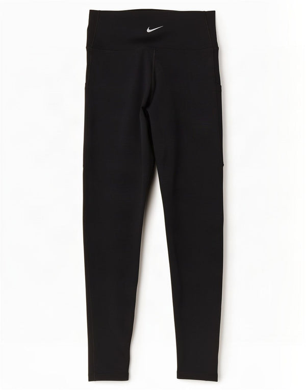 Damskie legginsy Nike Dri Fit UK 12, średni czarny poliester