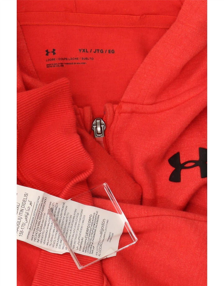 UNDER ARMOUR Chłopięcy sweter z kapturem 15-16 lat XL, czerwony, bawełniany